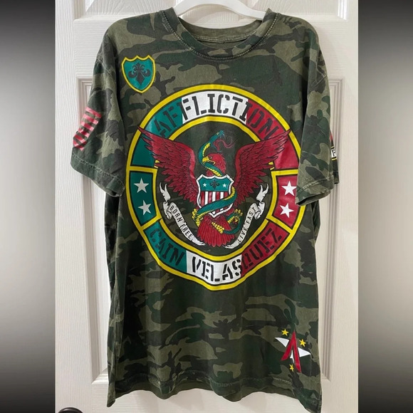 Affliction Cain Velasquez Camo Eagle Graphic T-Shirt – Men’s Medium - Picture 3 of 10